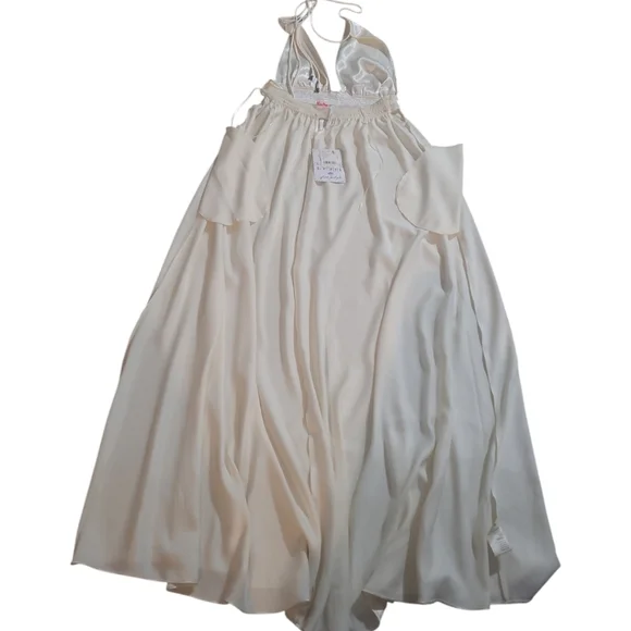 NWT Free People Ivory Silky Cocktail Maxi Sz L - Picture 9 of 13